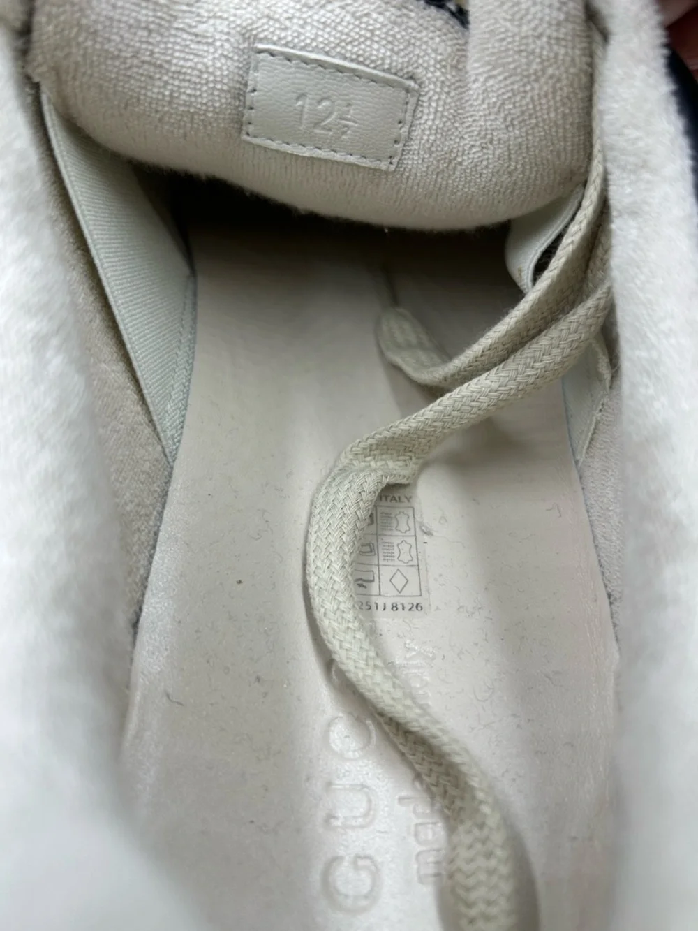 Men's Gucci screener web stripe leather sneakers size 12.5 fits 13 US
